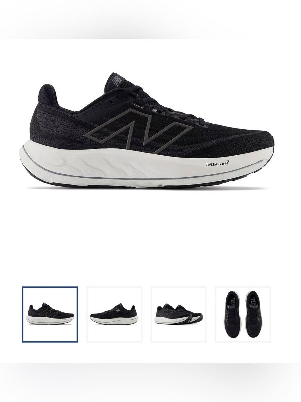 New Balance Men’s Black Fresh Foam Running Shoes x VONGO WIDE FIT NWOT
